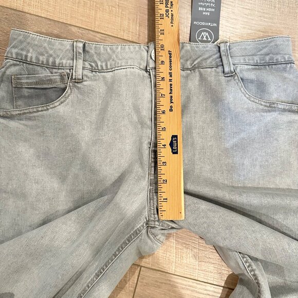 WIT & WISDOM WOMENS SAM HIGH RISE AB SOLUTION WIDE LEG GREY JEANS NEW 16W - Picture 7 of 15